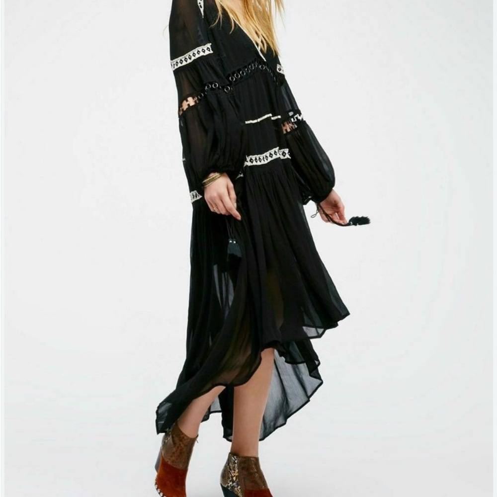 Free People Black Dark Horse Maxi Dress